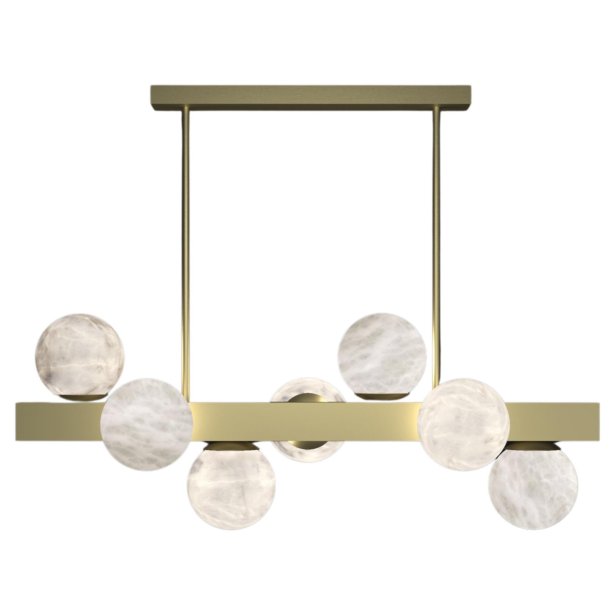 Dioniso Brushed Brass Pendant Lamp by Alabastro Italiano For Sale