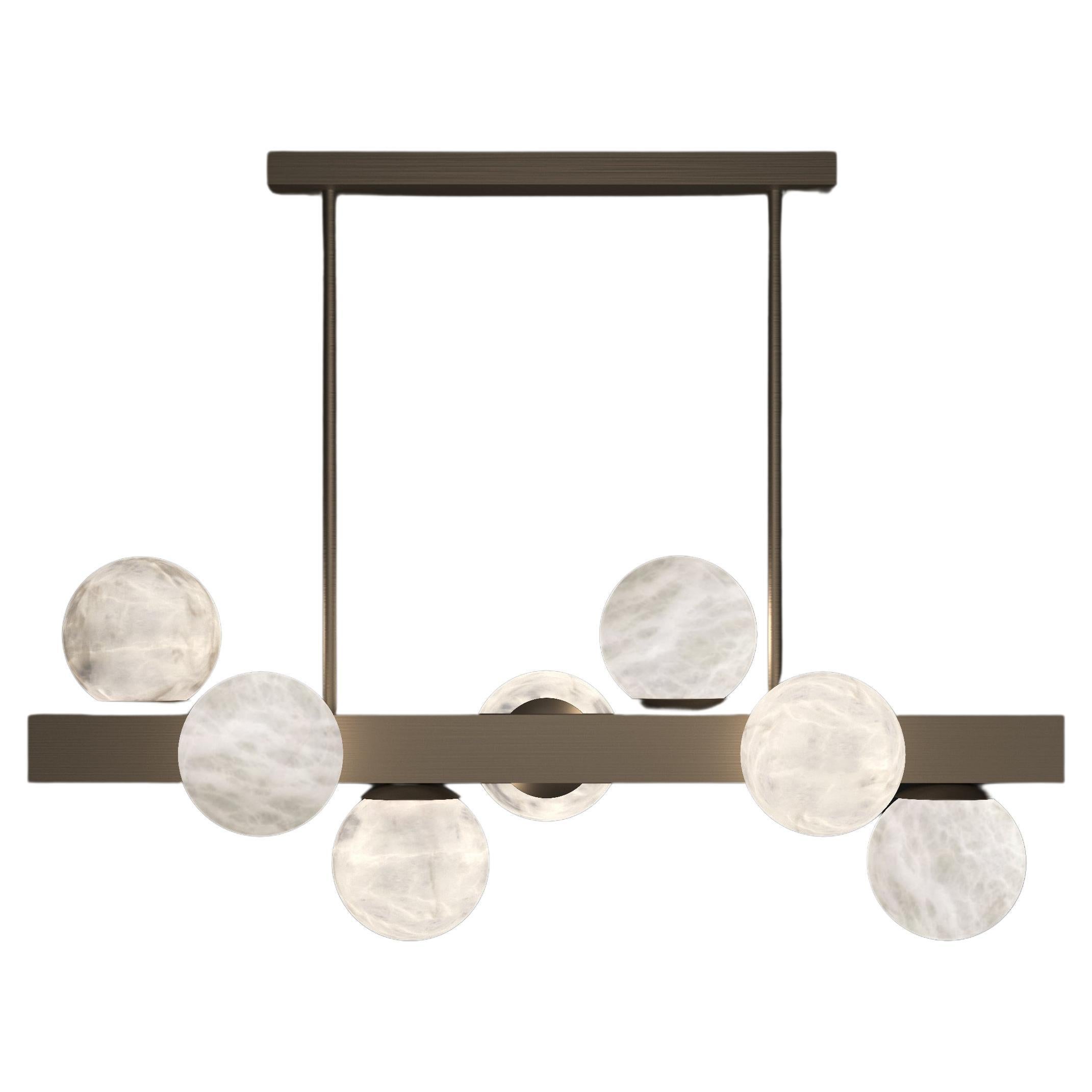 Dioniso Brushed Burnished Metal Pendant Lamp by Alabastro Italiano For Sale