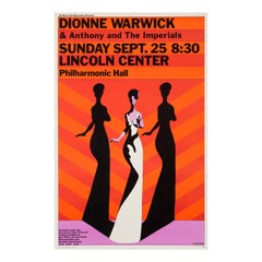 Dionne Warwick Original Vintage Concert Poster by Milton Glaser, 1966