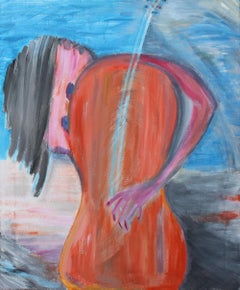 THE CELLO, Painting, Acrylic on Canvas