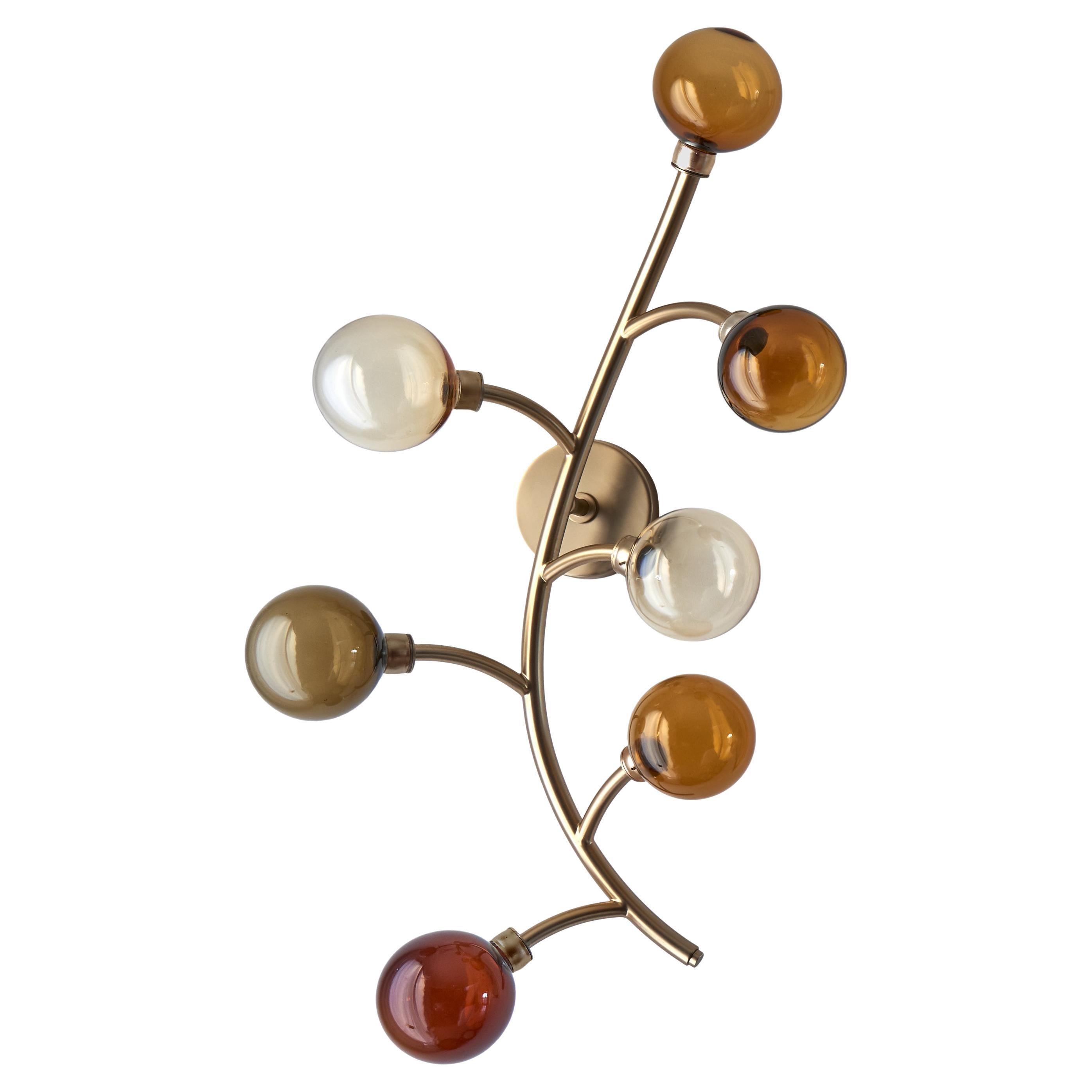 Dionysos wall sconce by Emilie Lemardeley, brass and glass For Sale