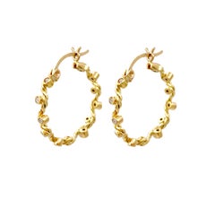 Dionysus Diamond Hoop Earrings 18 Karat Yellow Gold 0.225 Carat in Stock