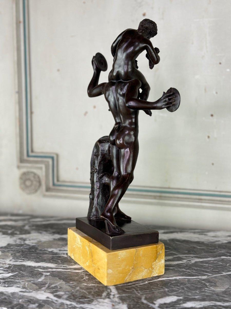 Bronze Dionysus On The Shoulders Of A Satyr For Sale