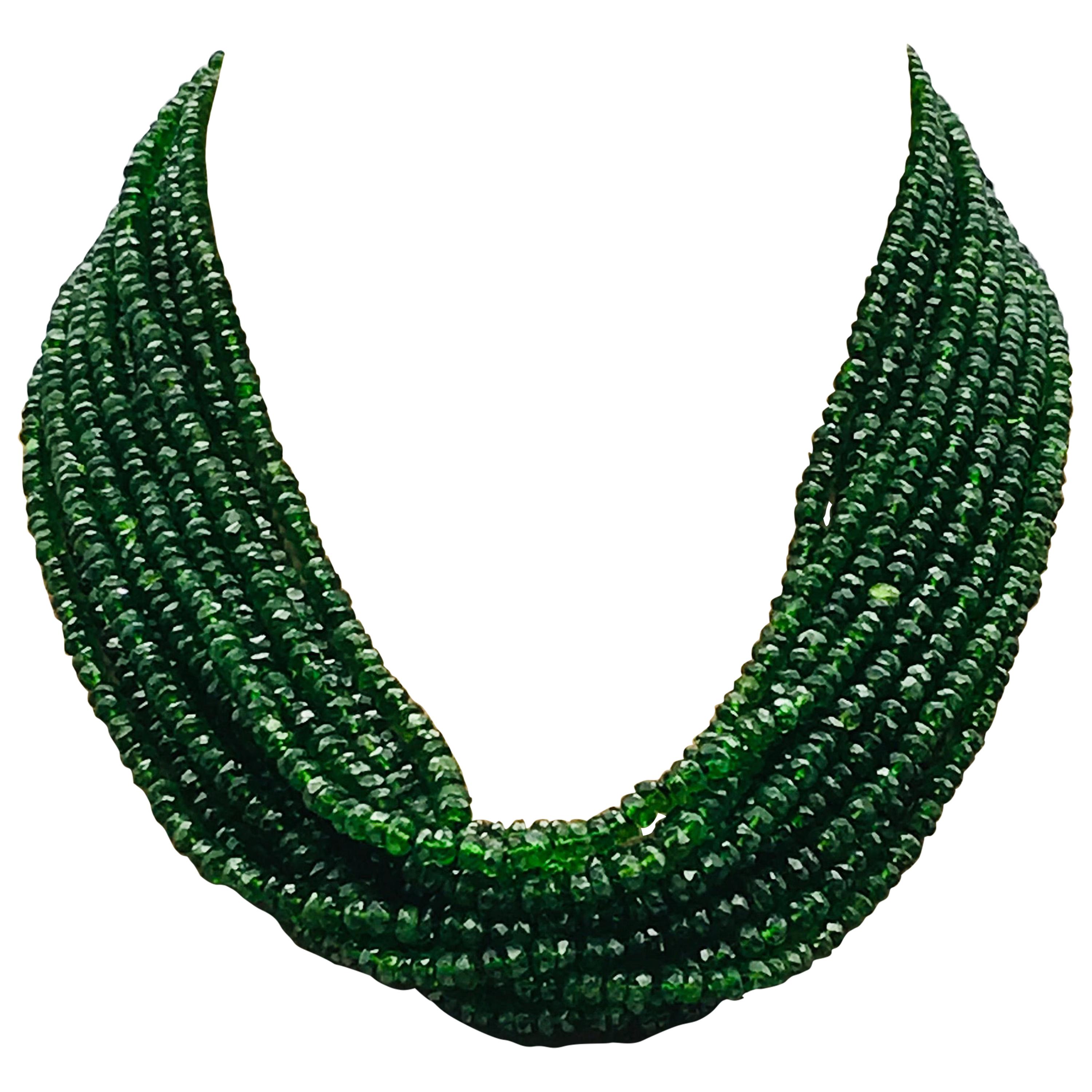 Neacklace Diopside Pearl Multi-Strand Bakelite Clasp