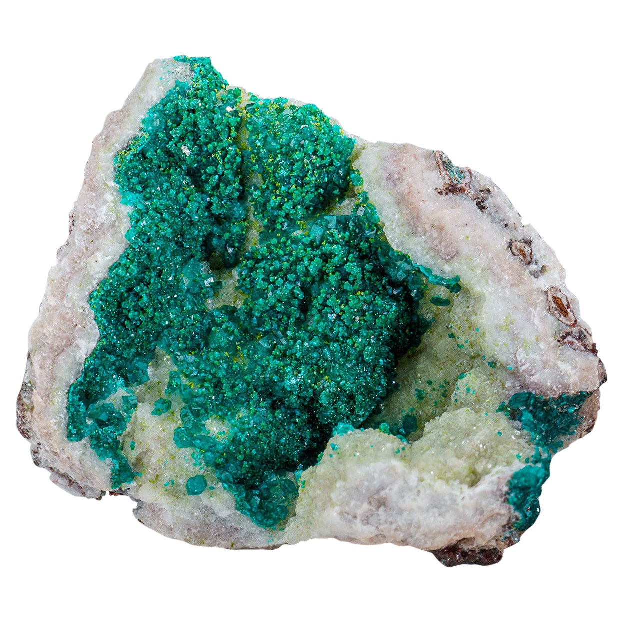 Dioptasio dalla miniera di Tsumeb, distretto di Otavi-Bergland, Oshikoto, Namibia (246.6 gra