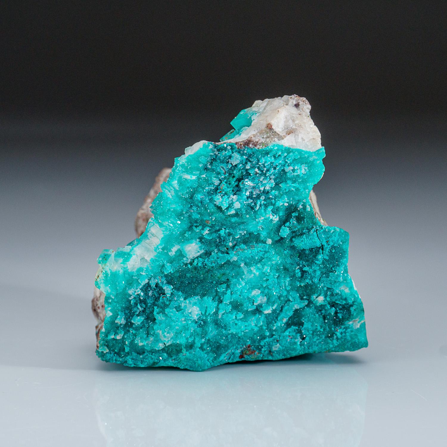 From Tsumeb Mine, Otavi-Bergland District, Oshikoto, Namibia

Bright gemmy, wildly lustrous and rich cluster of green dioptase crystals. The dioptase crystals look beautiful transparent, vivid green color.

 

Weight: 292.2 grams, Dimensions: 3.5 x