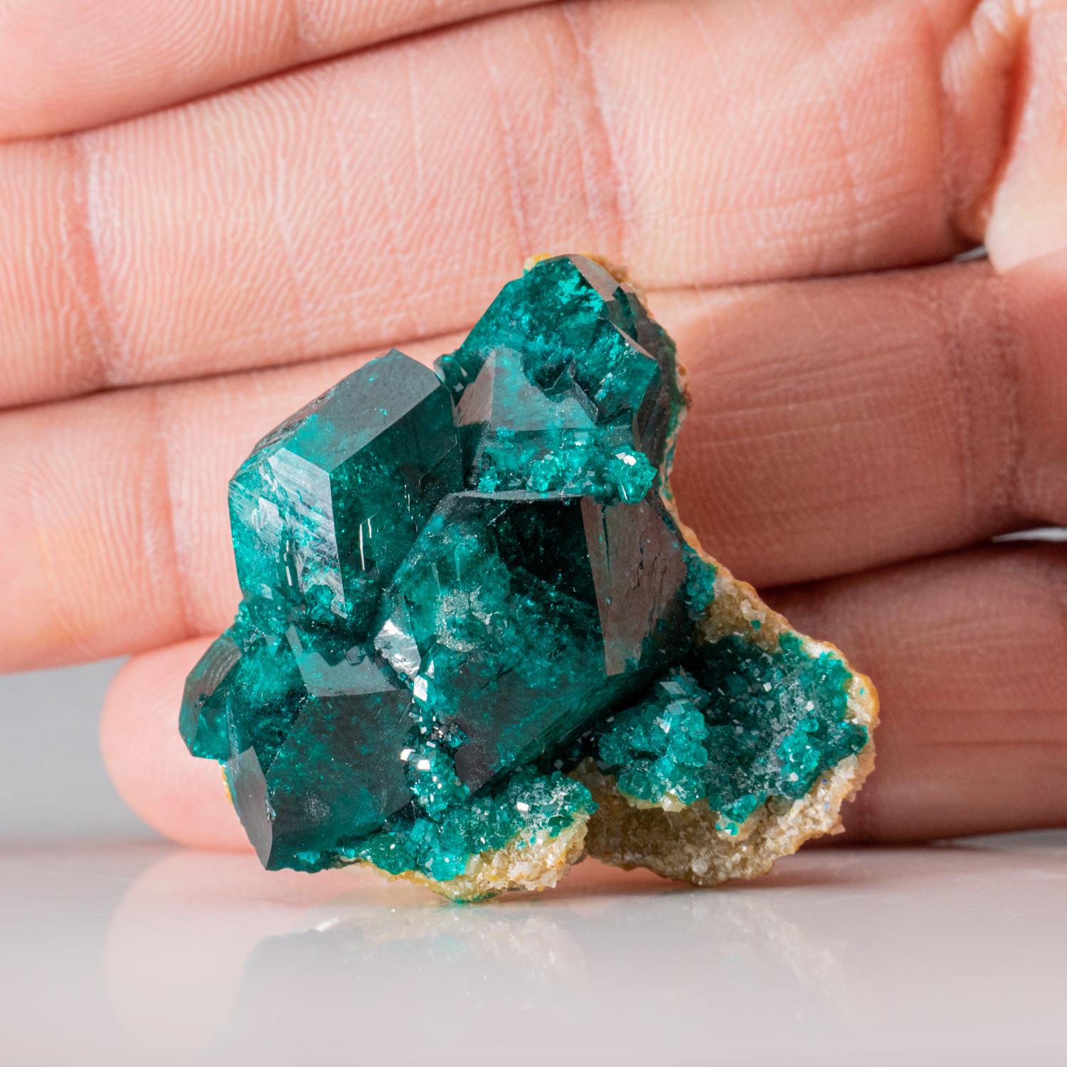 Dioptase from Tsumeb Mine, Otavi-Bergland District, Oshikoto, Namibia In New Condition For Sale In New York, NY