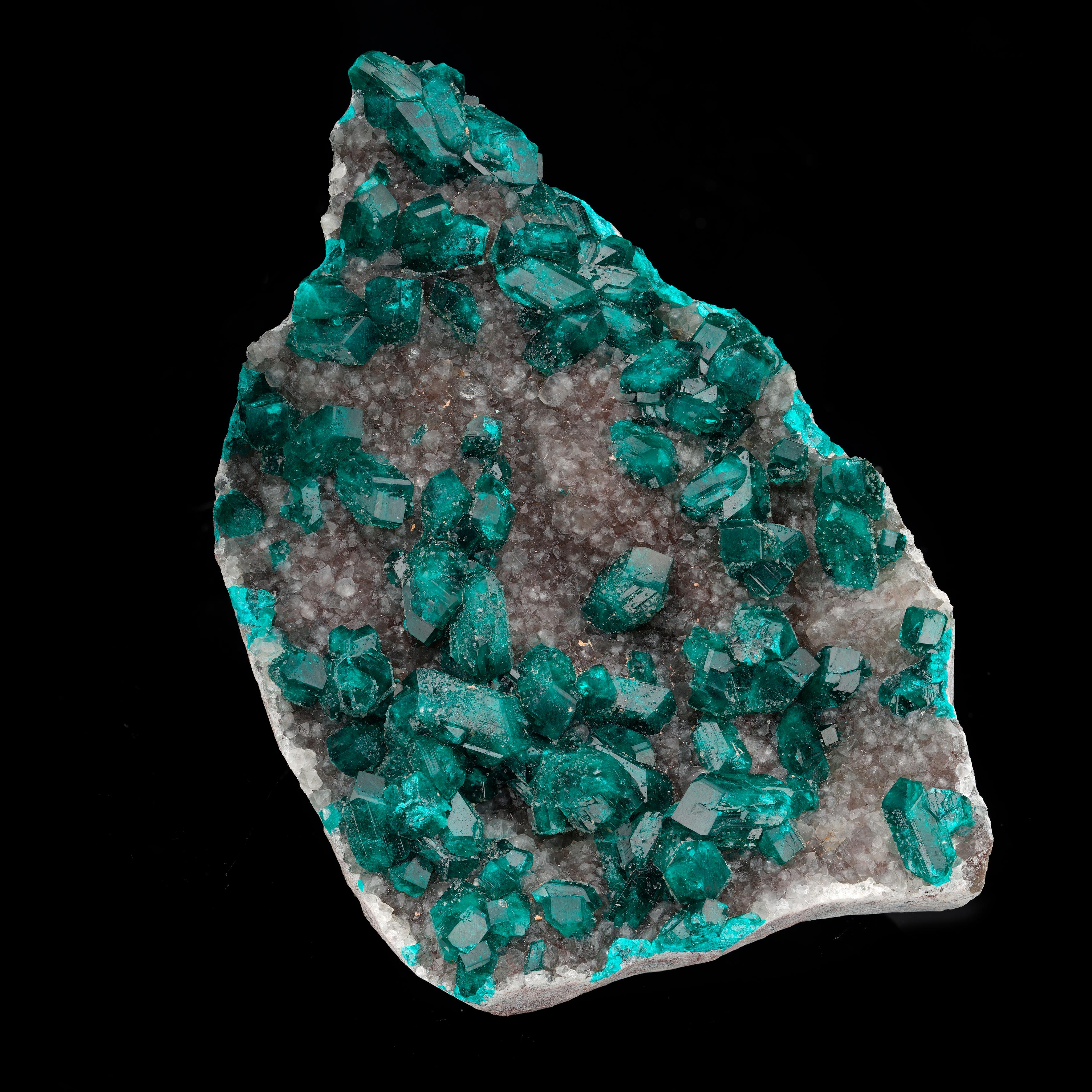 Dioptase on Calcite From the DRC In New Condition For Sale In New York, NY