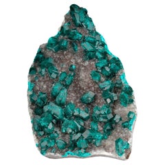 Dioptase on Calcite From the DRC