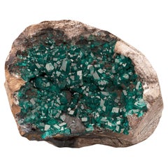 Dioptase auf Goethit Vug