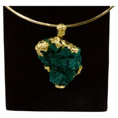 Dioptase pendant by Arlette Mouchet 