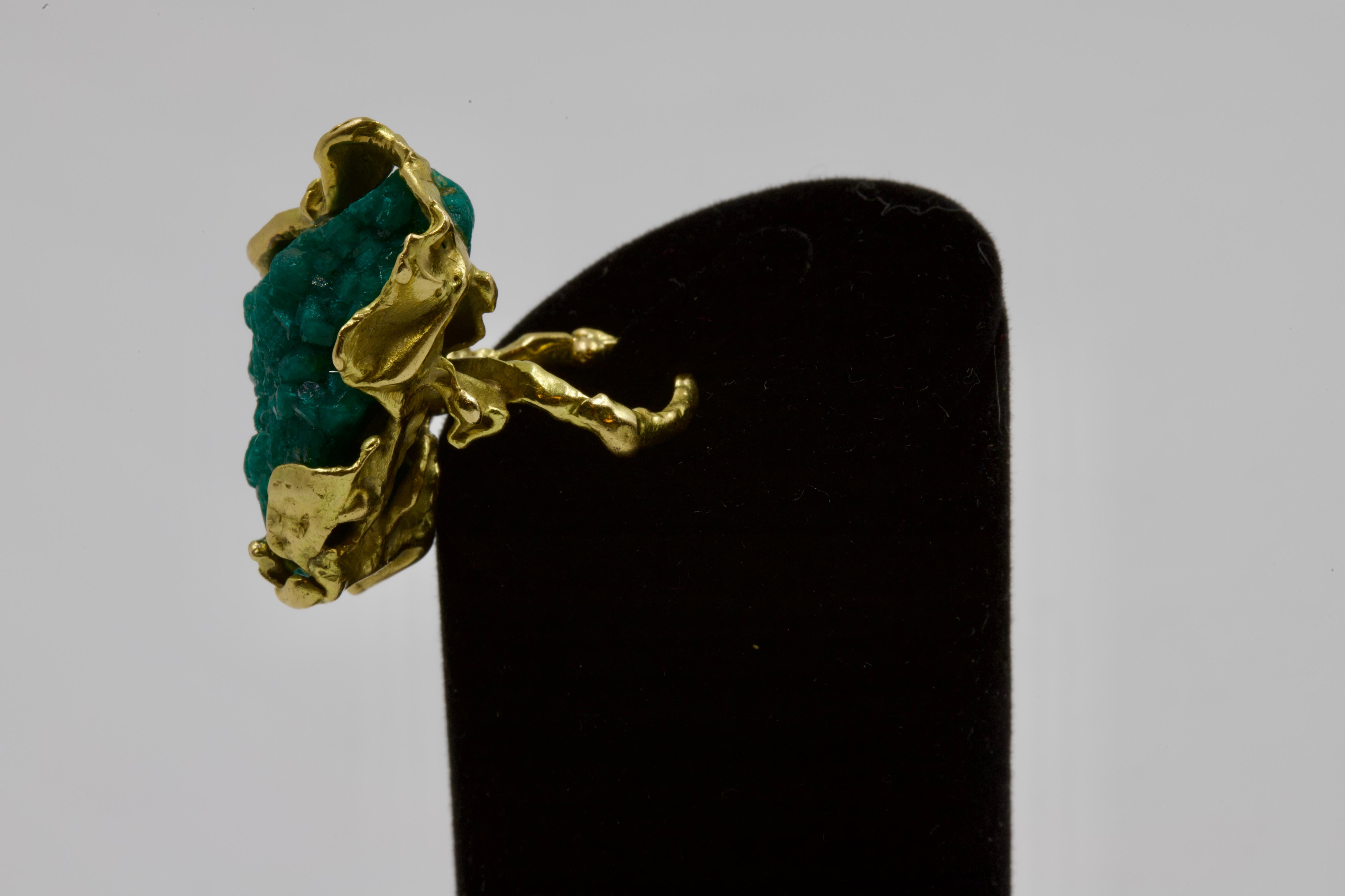 Modernist Arlette Mouchet Dioptase Ring For Sale