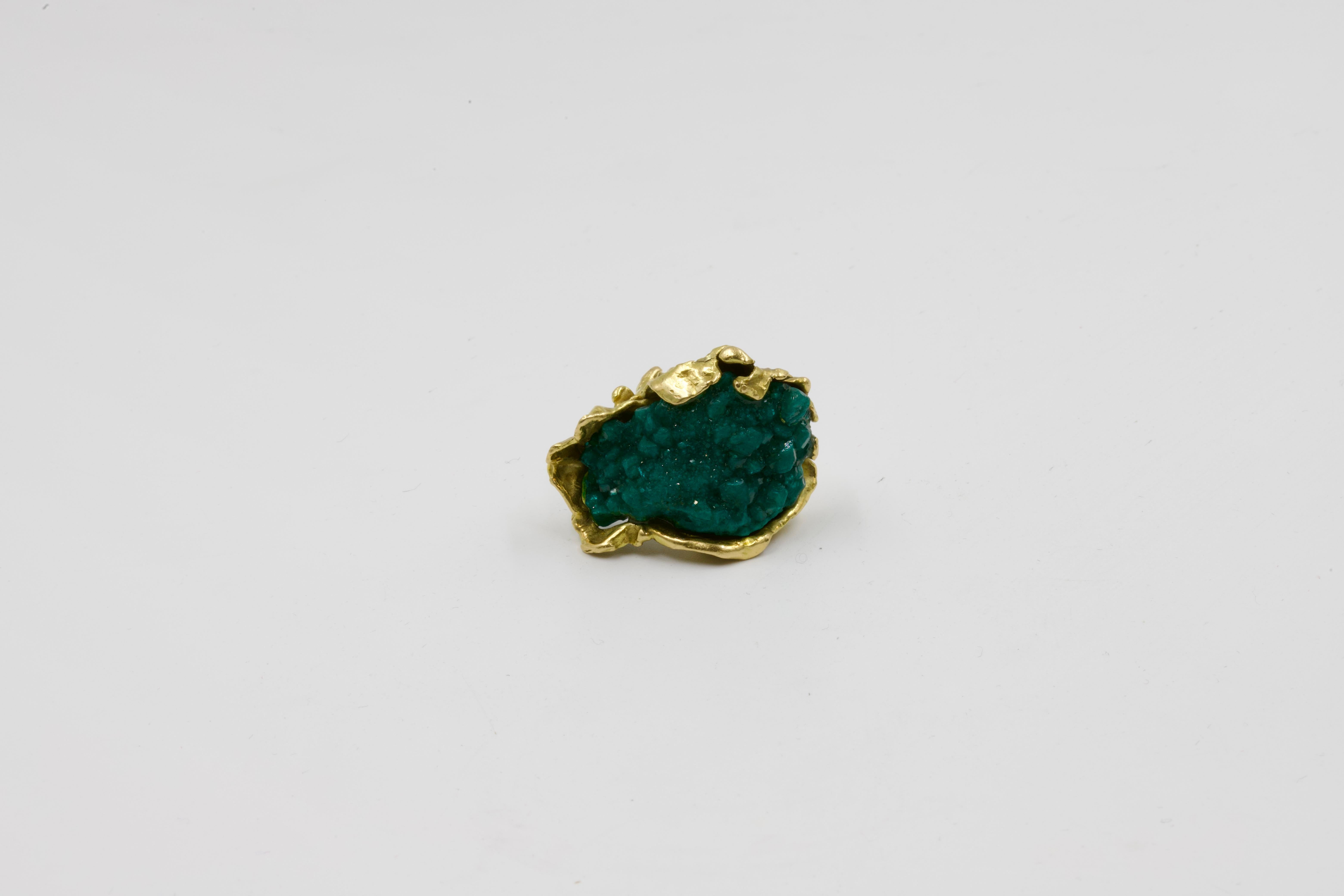 Arlette Mouchet Dioptase Ring In Good Condition For Sale In Paris, IDF