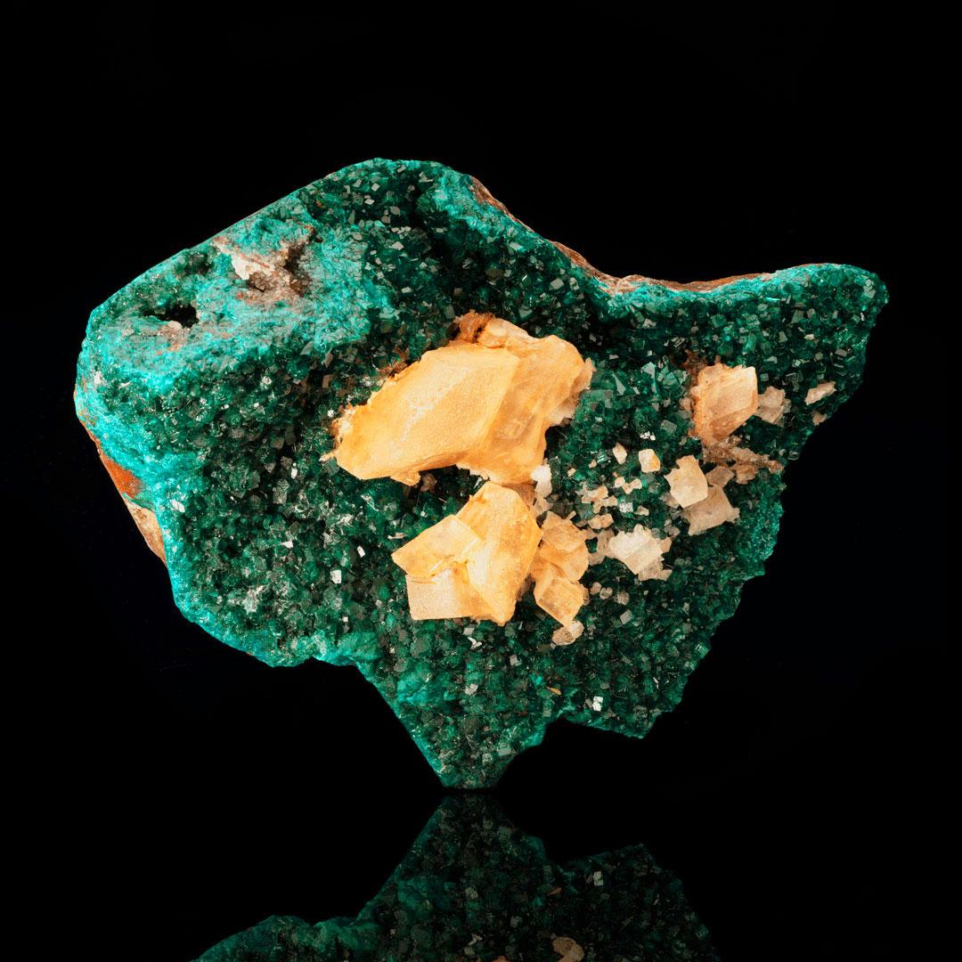 Congolese Dioptase with Calcite // 10 Lb. For Sale