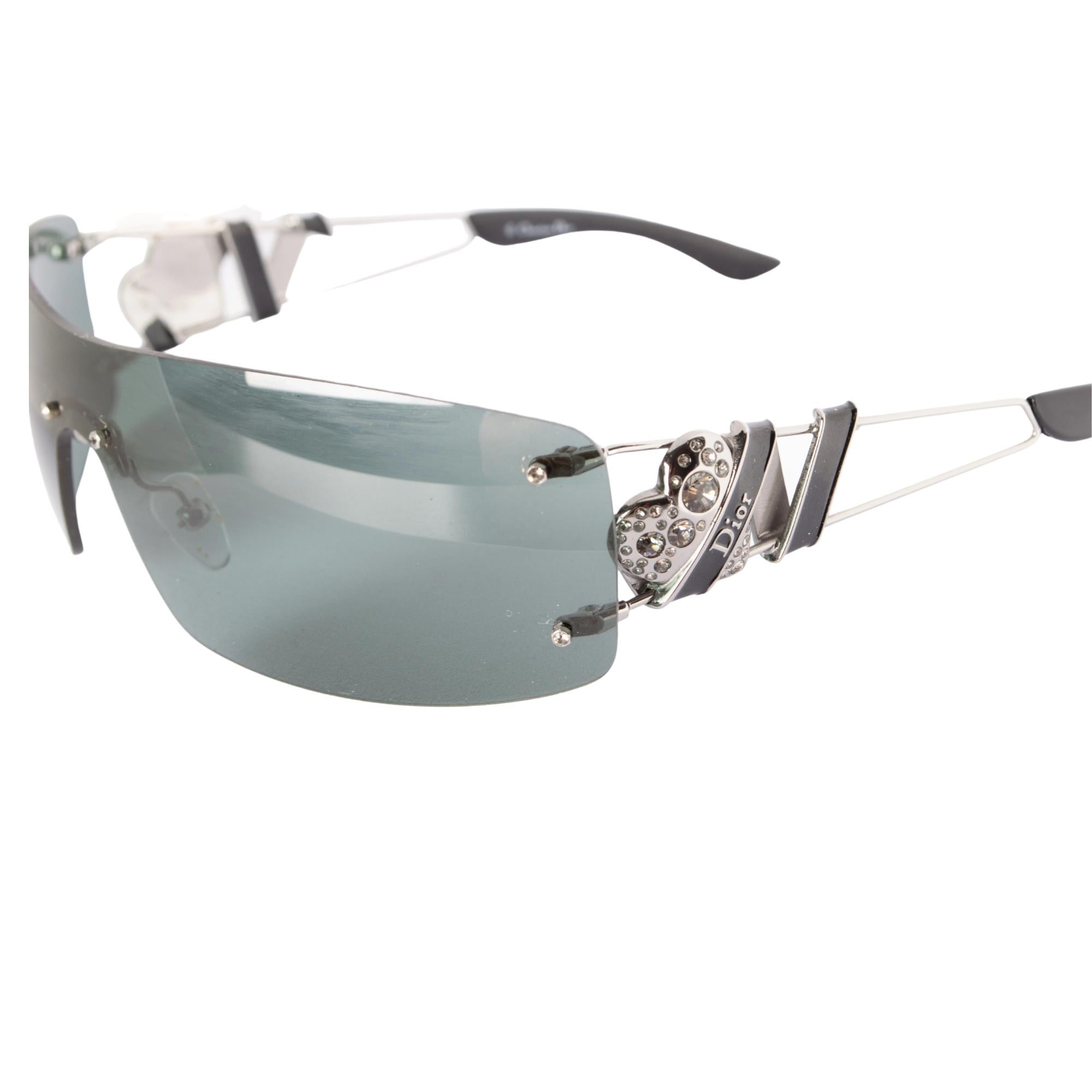 Gray Dior 0210s Heart Core Palladium Shield Sunglasses For Sale