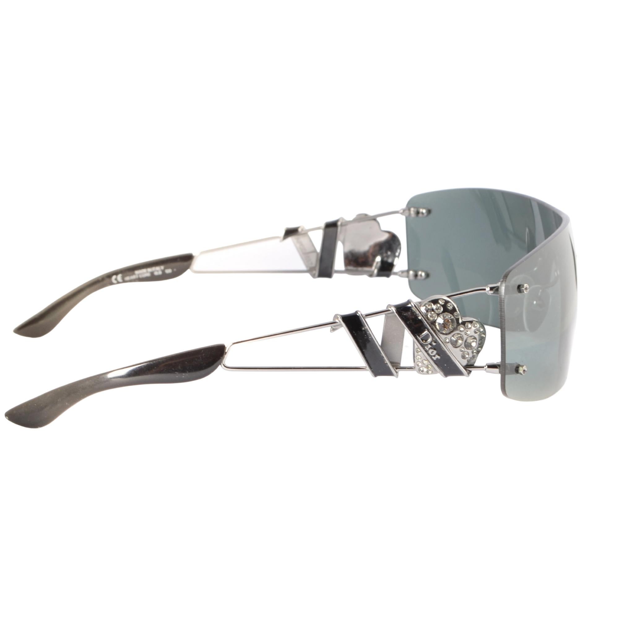 Women's or Men's Dior 0210s Heart Core Palladium Shield Sunglasses For Sale
