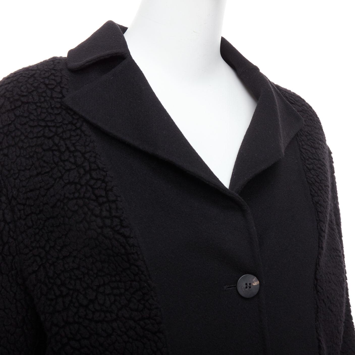 DIOR 100% cashmere black teddy textured pocketed coat FR34 XS
Reference: TGAS/E00522
Brand: Dior
Designer: Maria Grazia Chiuri
Material: 100% Cashmere
Color: Black
Pattern: Solid
Closure: Button
Extra Details: Fluffy Teddy texture. Dual notched