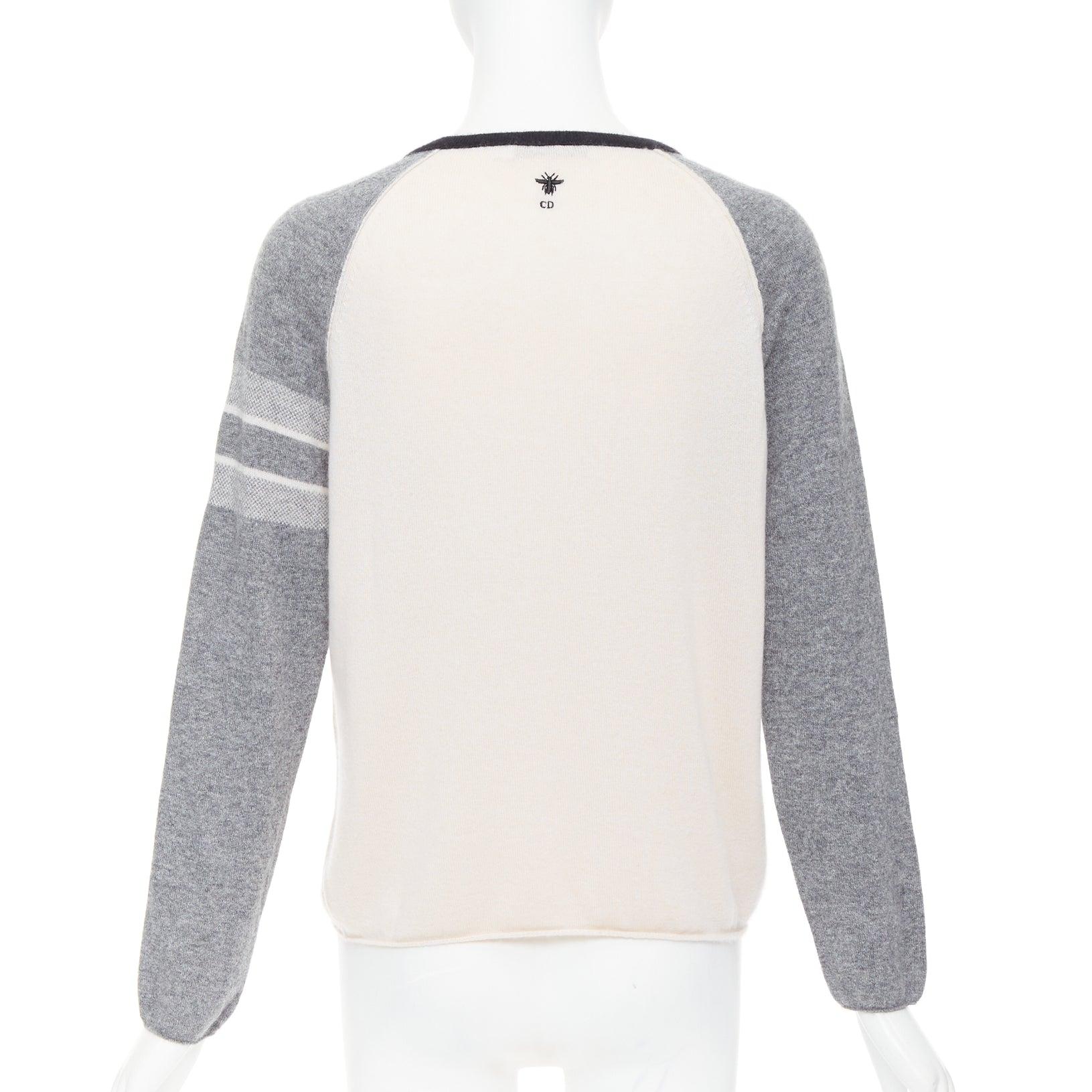 Women's DIOR 100% cashmere pink grey HOPE star raglan sweater FR36 S For Sale