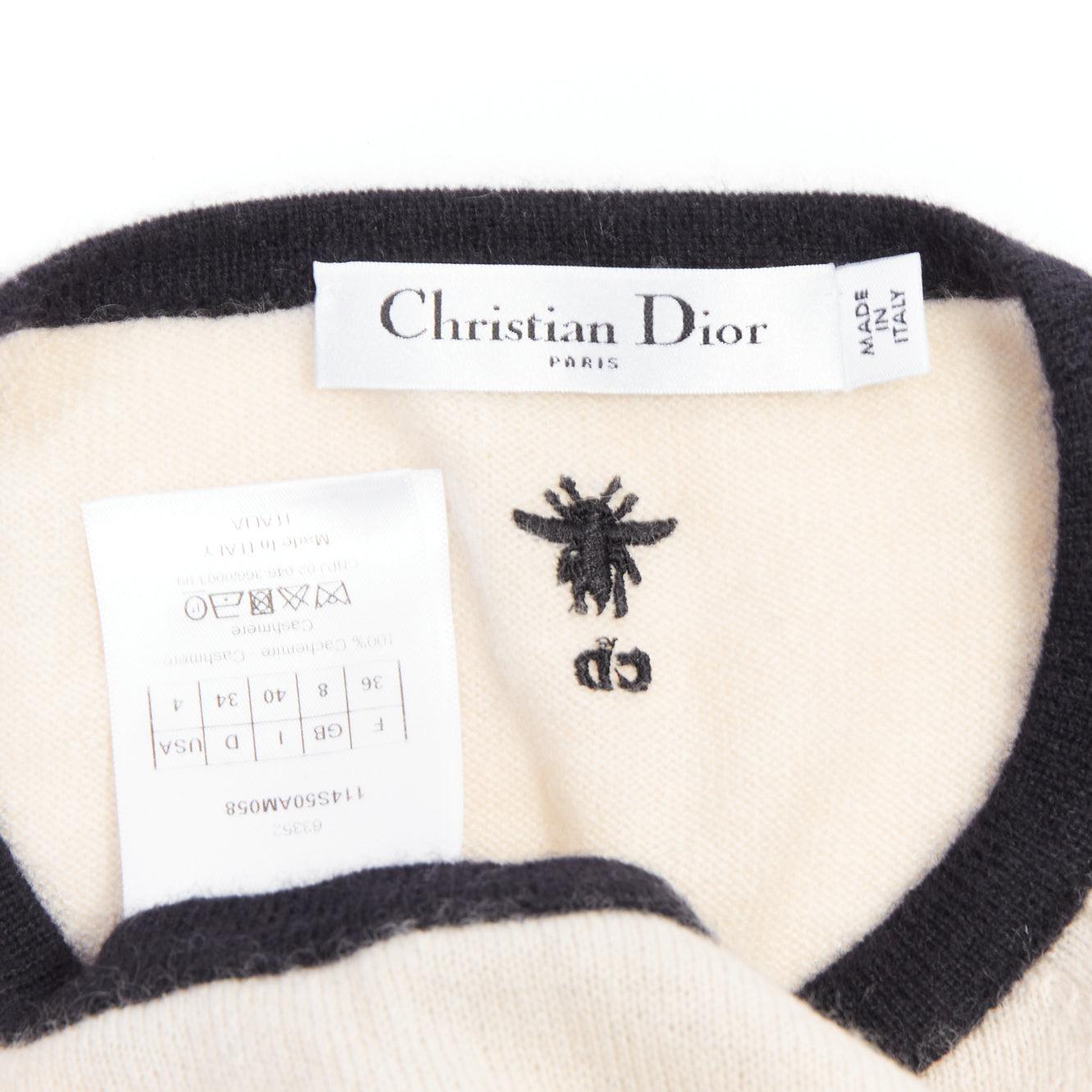 DIOR 100% cashmere pink grey HOPE star raglan sweater FR36 S For Sale 3