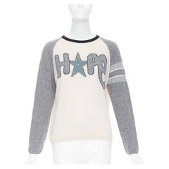 DIOR 100% Kaschmir Rosa Grau HOPE Star raglan Pullover FR36 S