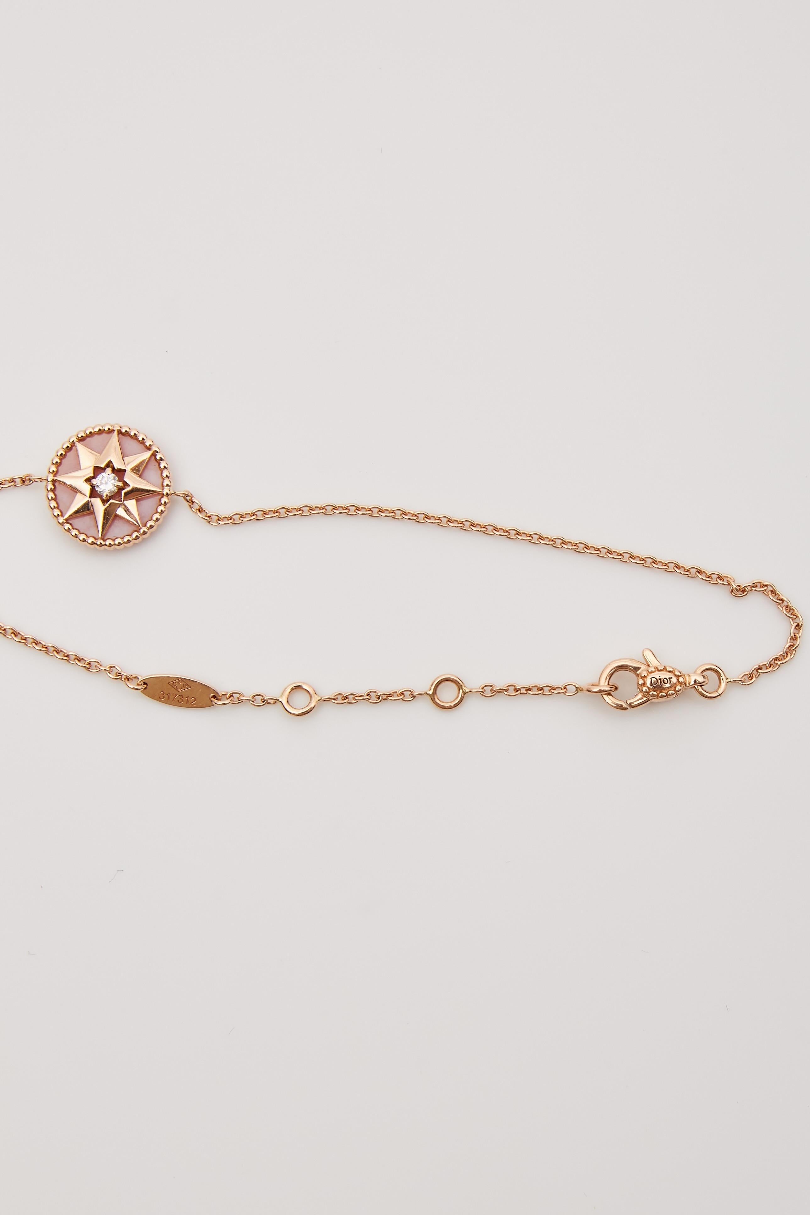  Dior Bracelet à breloques rose de vents en diamants 18 carats Pour femmes 