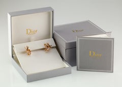 Dior 18k Rose Gold Gourmande Pastel Dragonfly Earrings w/ Box and Papers