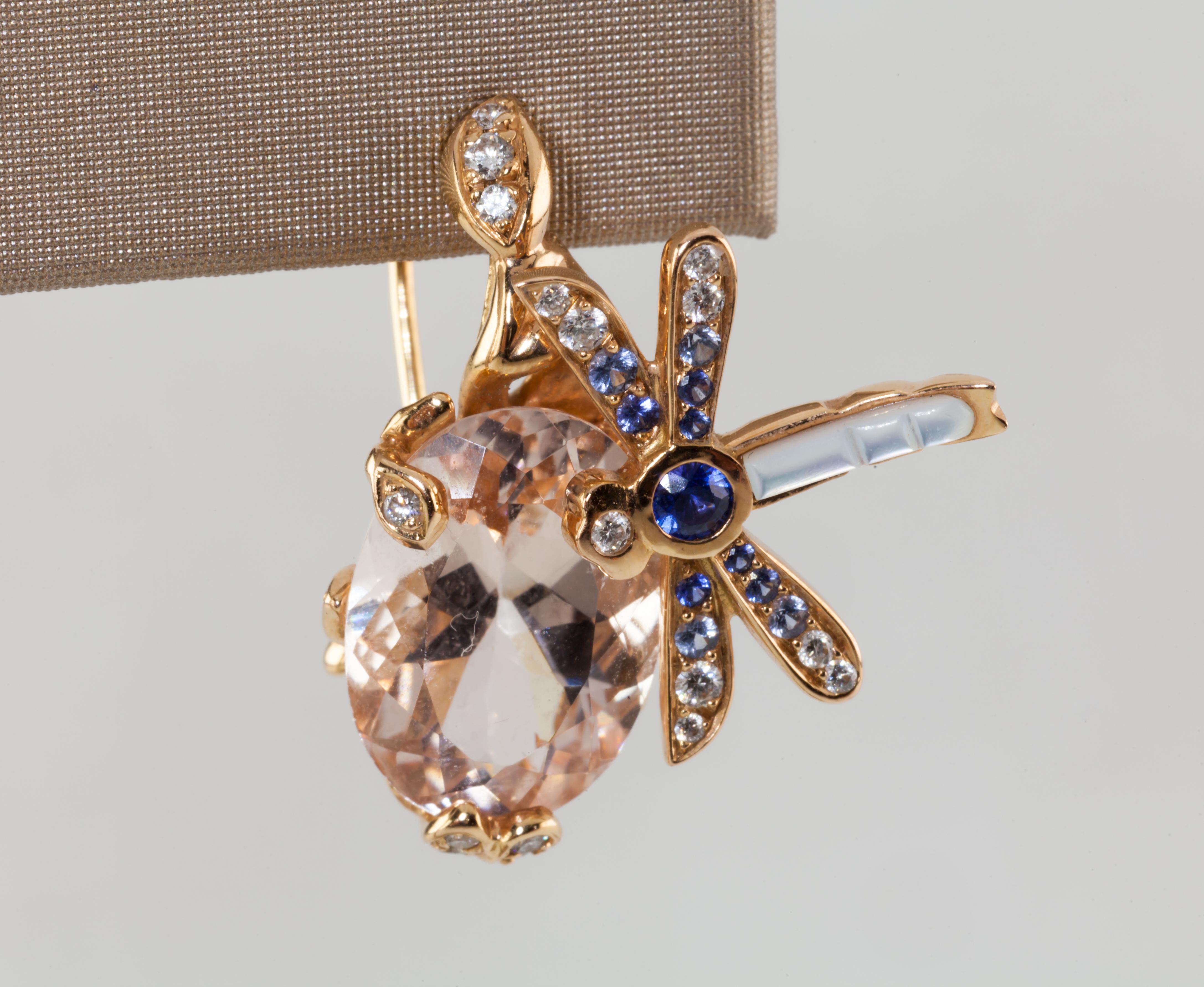 Dior 18 Karat Roségold Gourmande Pastell Libellen-Ohrringe mit Box und Papieren Herren im Angebot