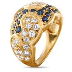 Dior 18K Yellow Gold 0.75ct Diamond and Sapphire Ring DI17-031226