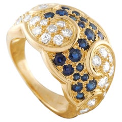 Dior 18K Yellow Gold 0.75ct Diamond and Sapphire Ring DI17-031226
