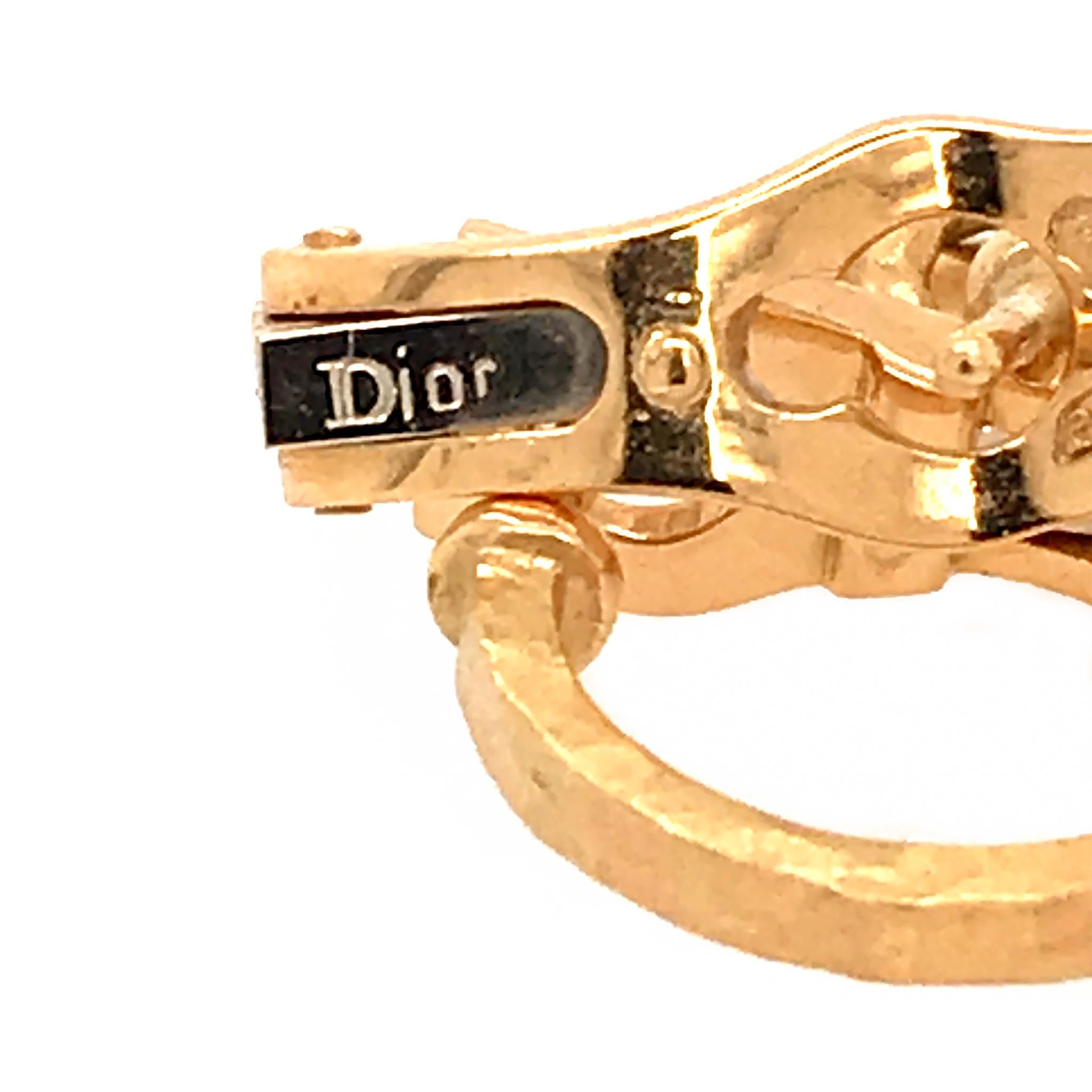 Dior 18 Karat Gelbgold Cabochon Amethyst Creolen Ohrringe im Zustand „Gut“ im Angebot in New York, NY