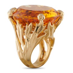 Dior 18K Yellow Gold Diamond and Citrine Cocktail Ring DI17-011326