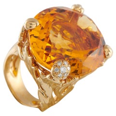 Dior 18K Yellow Gold Diamond and Citrine Cocktail Ring DI17-011326