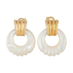 Dior 18k Yellow Gold Mother of Pearl Earrings