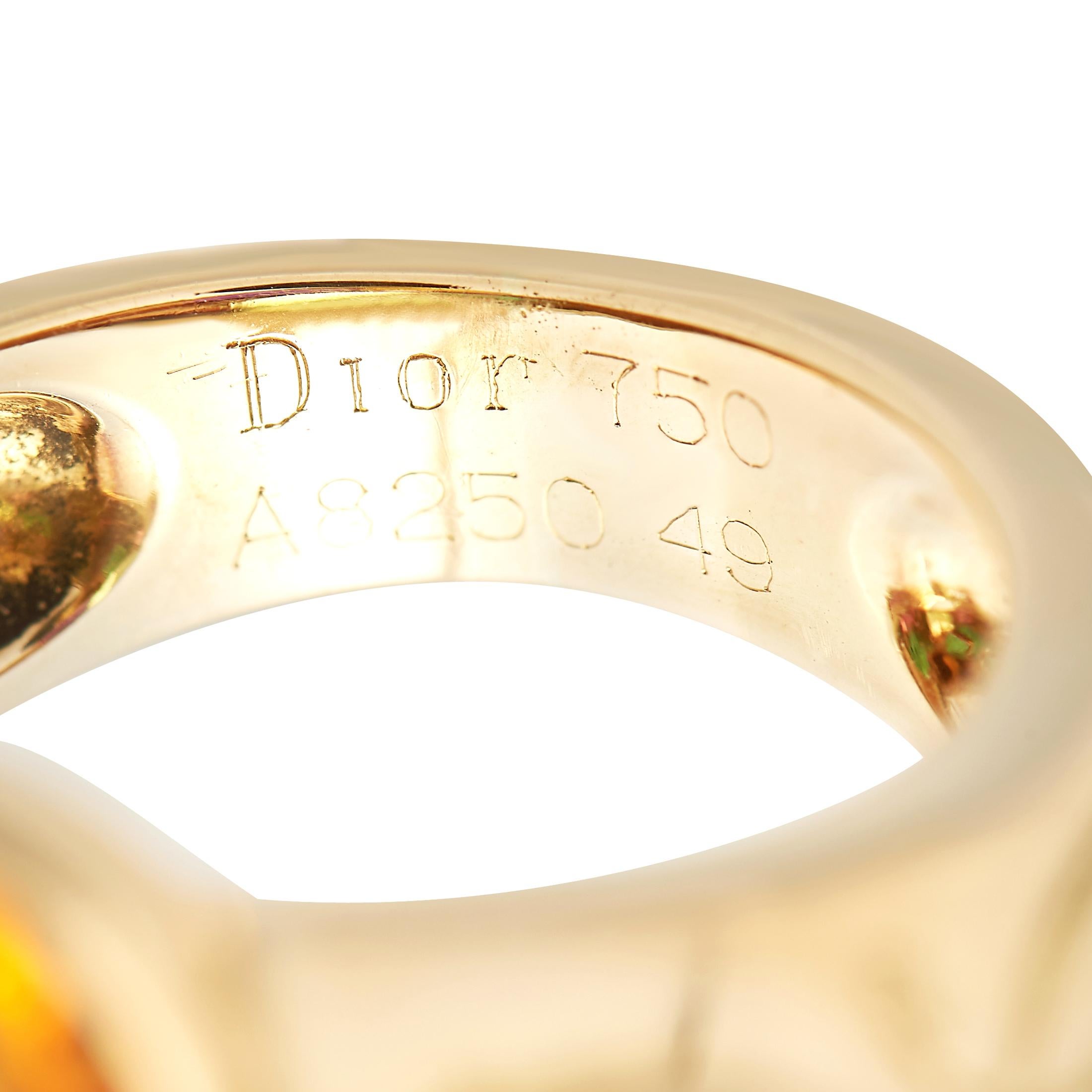 18 Karat Gelbgold Multicolor-Cocktailring mit Edelsteinen von Dior im Zustand „Hervorragend“ in Southampton, PA