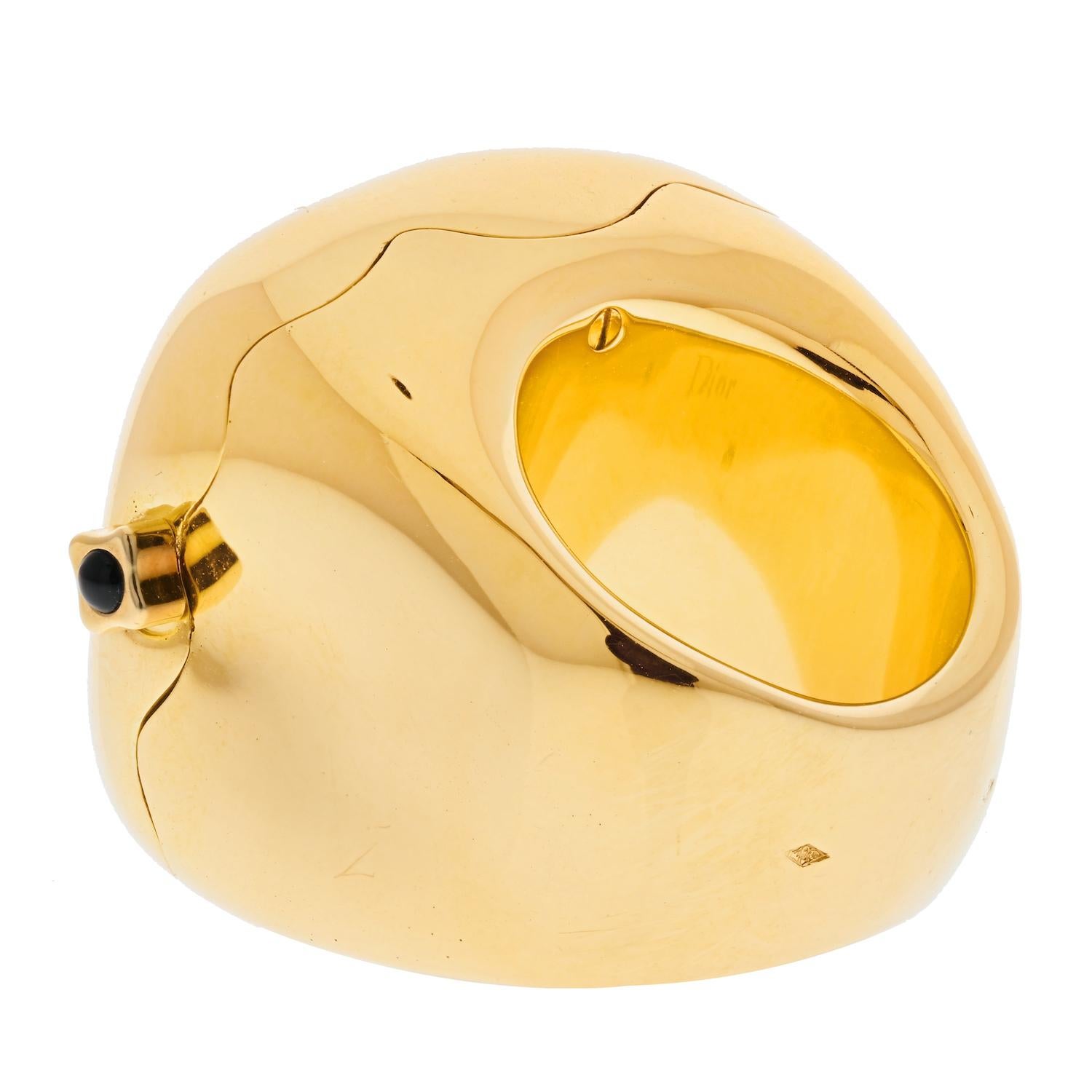 Dior 18K Yellow Gold Nougat Watch Cocktail Fashion Ring 6