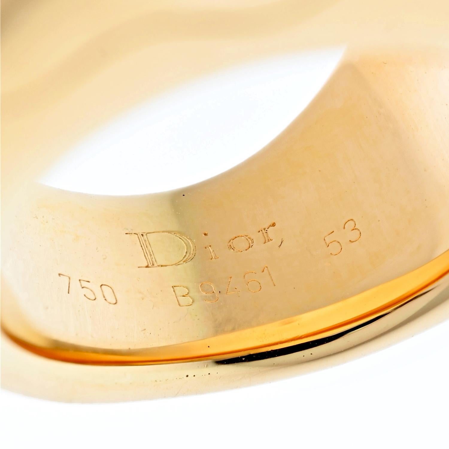 Dior 18K Yellow Gold Nougat Watch Cocktail Fashion Ring 9