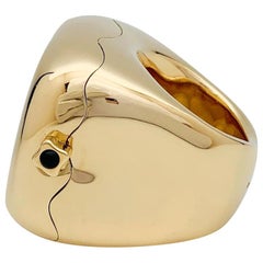 Dior 18K Yellow Gold Nougat Watch Cocktail Fashion Ring