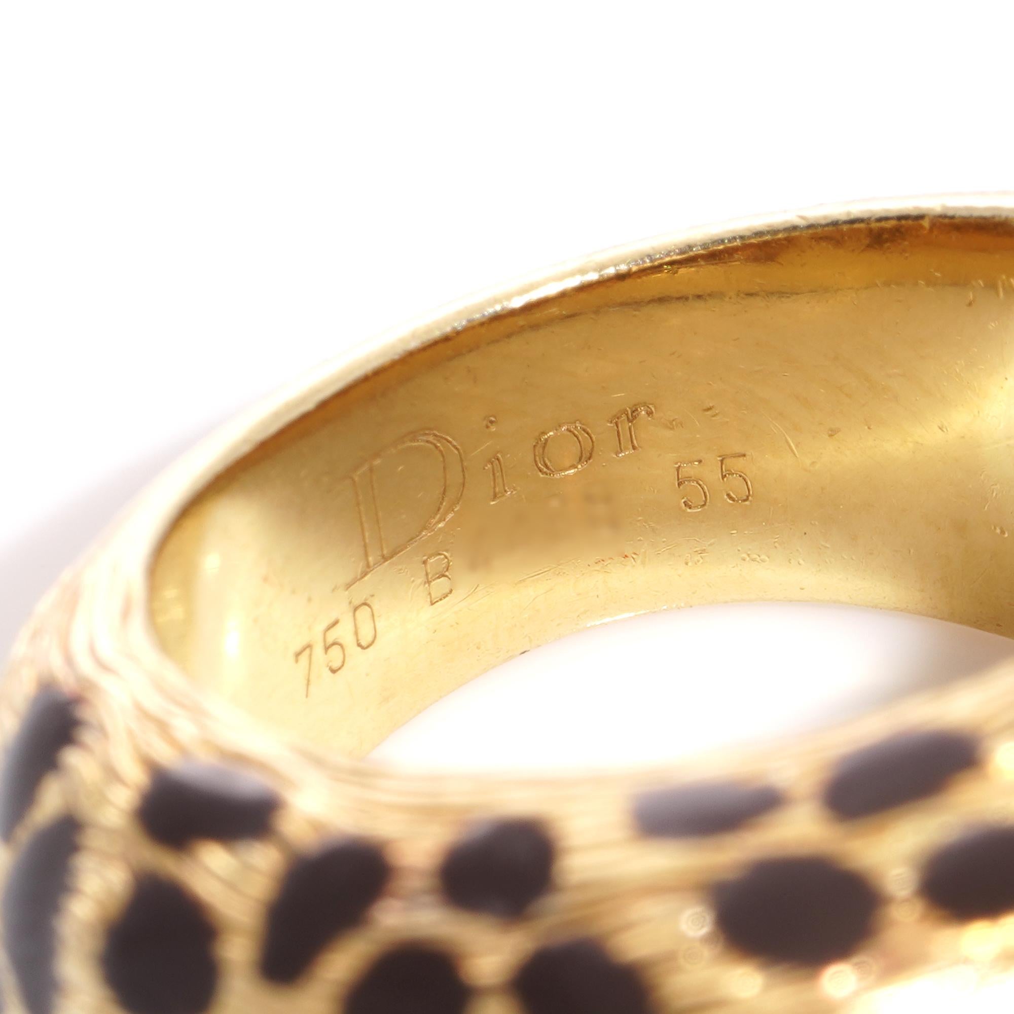 Dior 18kt gold citrine and enamel Leopard design dome cocktail ring  For Sale 4