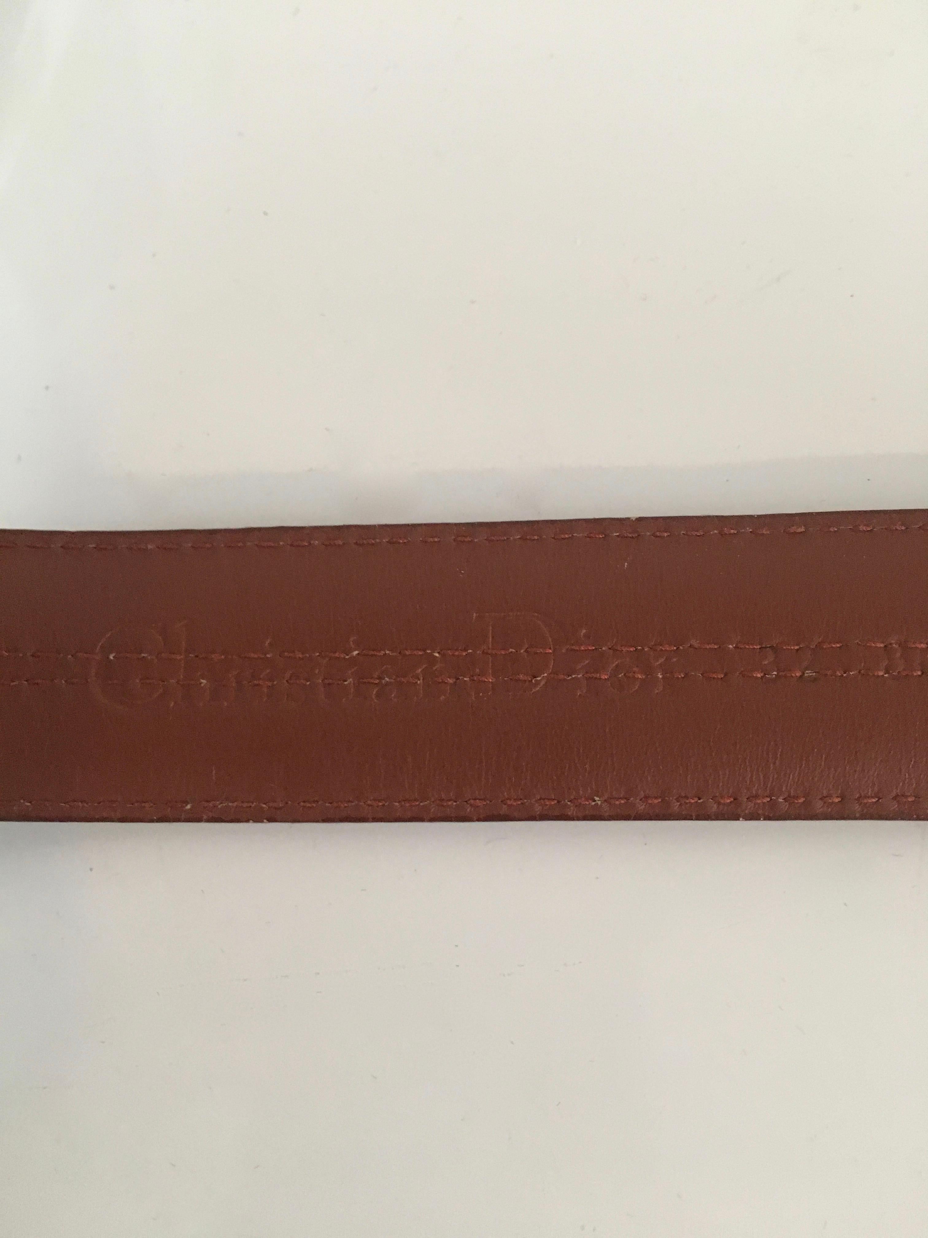 Women's or Men's Dior  1990sTan Leather Belt Size 2, 4 & 6. For Sale