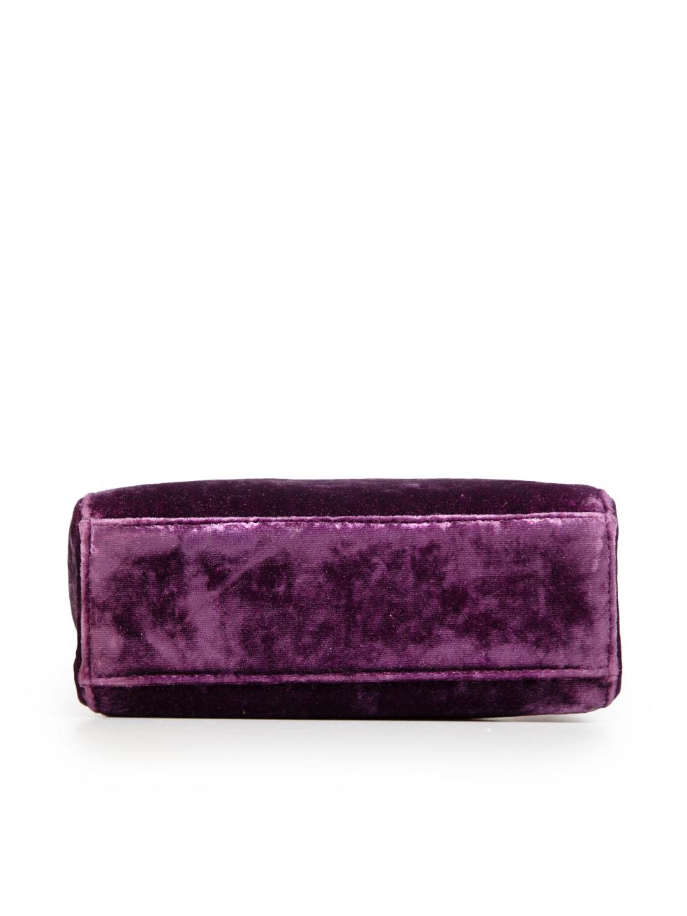 Women's Dior 1997 Purple Velvet Lady Dior Small Handbag