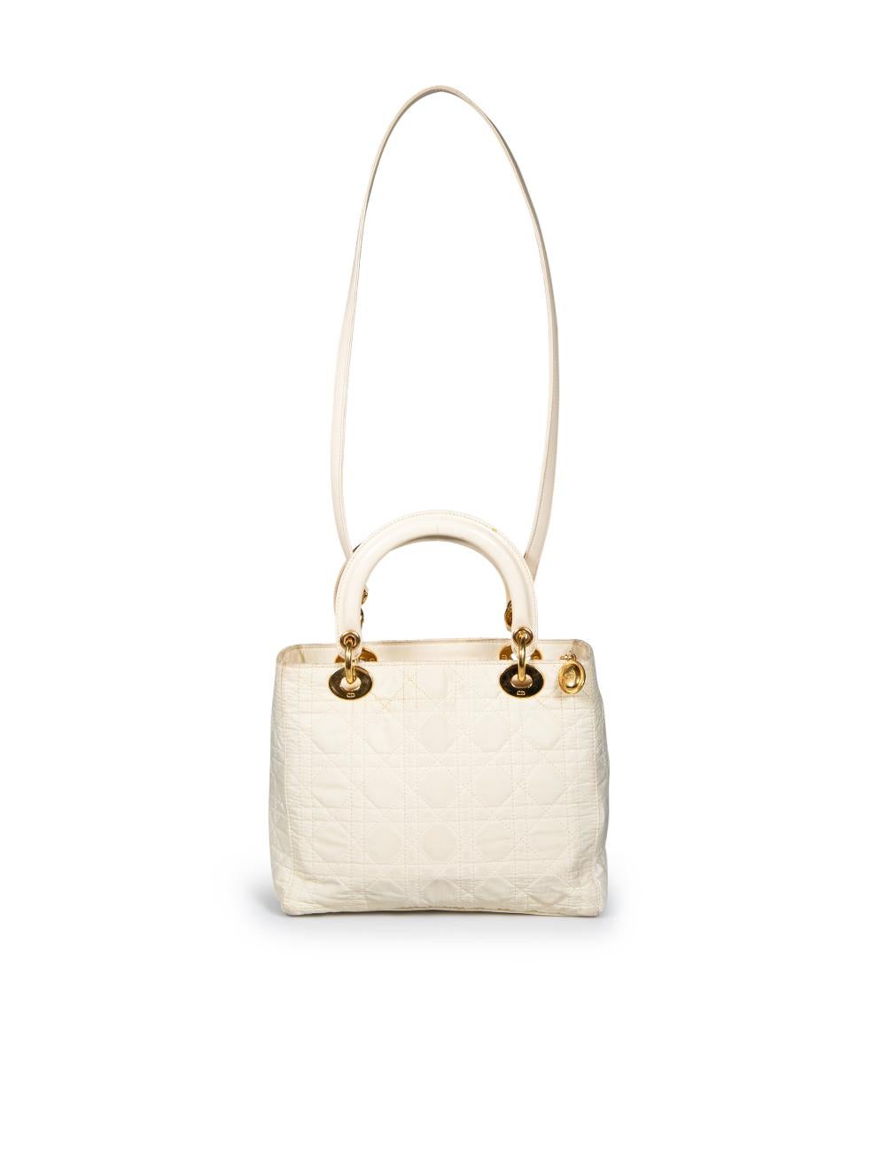 Beige Dior 1999 Vintage Ecru Medium Lady Dior Bag