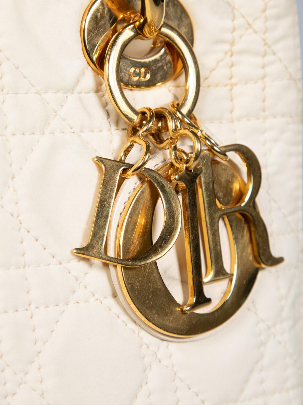 Dior 1999 Vintage Ecru Medium Lady Dior Bag 1