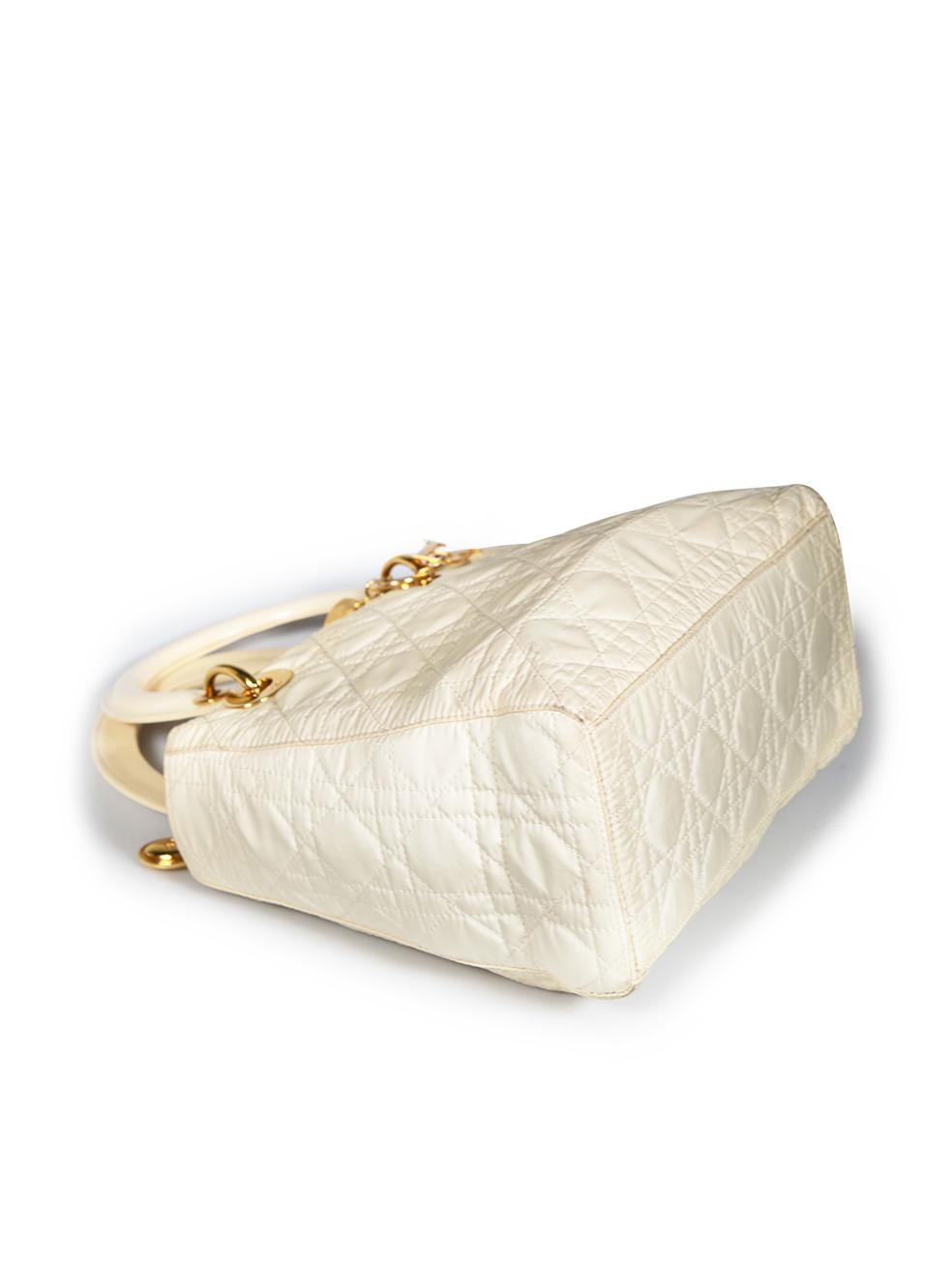 Dior 1999 Vintage Ecru Medium Lady Dior Bag 2