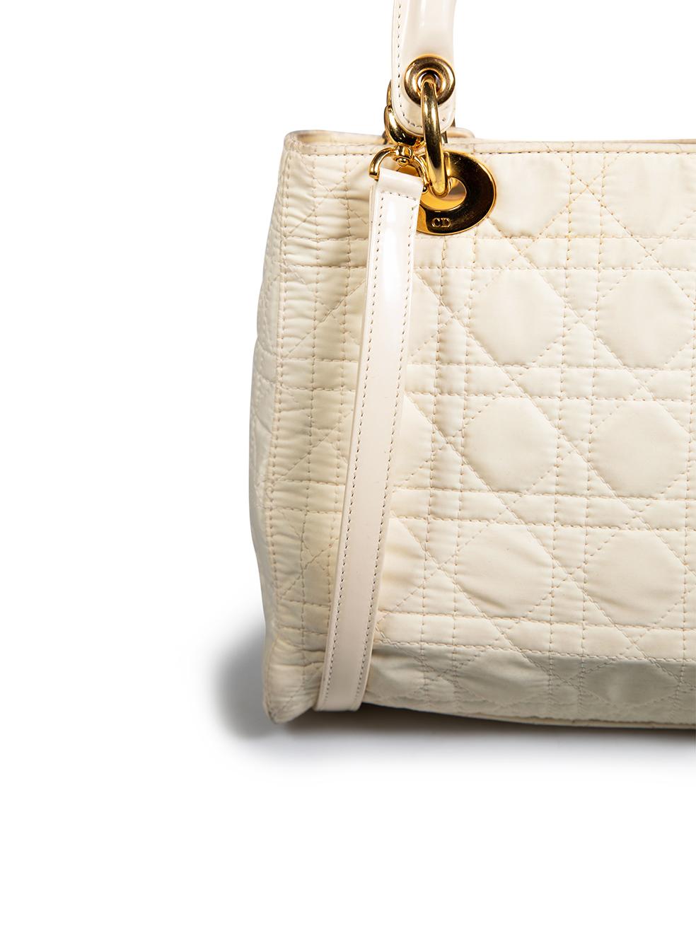 Dior 1999 Vintage Ecru Medium Lady Dior Bag 3
