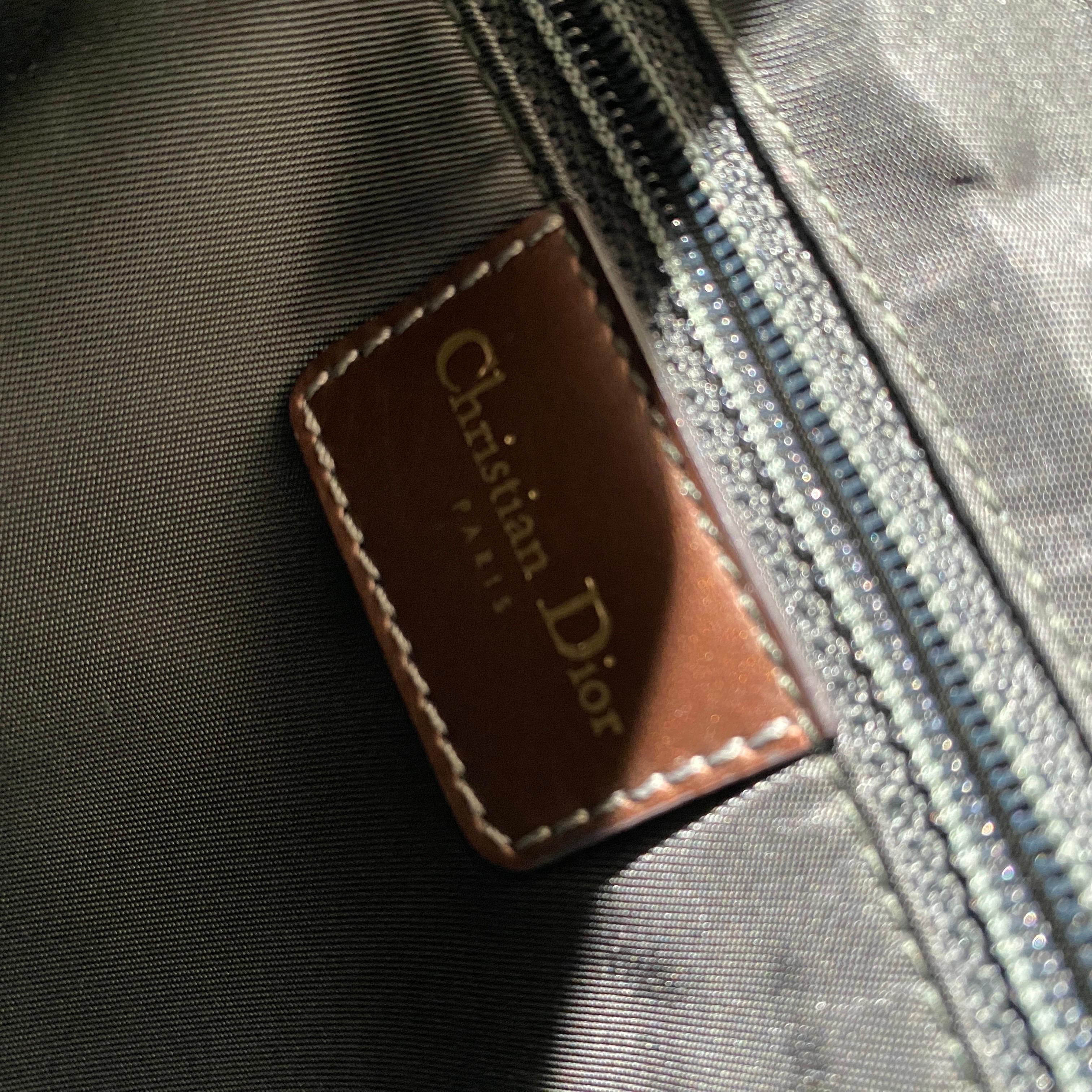 Dior 2000s Malice Brown Khaki Monogram Patent Leather Bag 4
