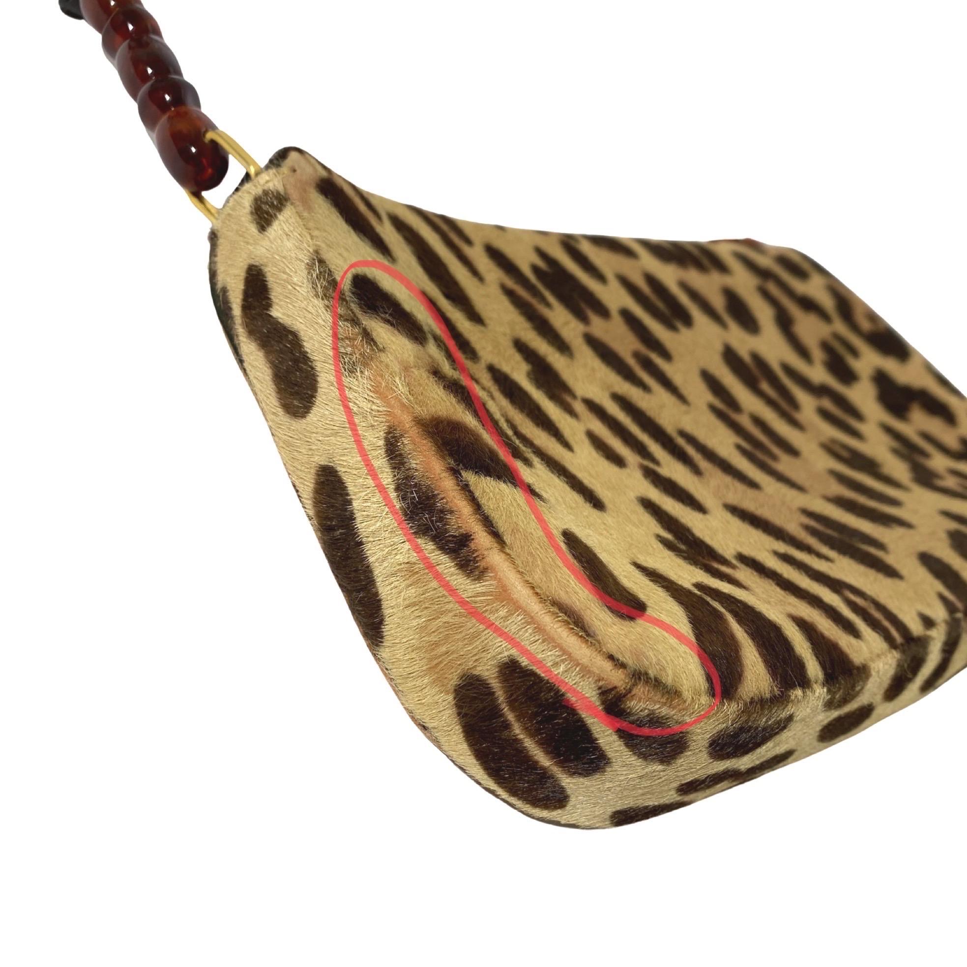 Dior 2000s Malice Leopard Calf Leather BaguetteThe Bag For Sale 2