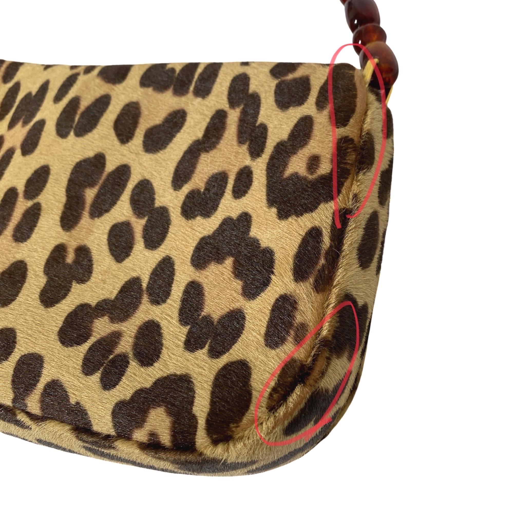 Dior 2000s Malice Leopard Calf Leather BaguetteThe Bag For Sale 3
