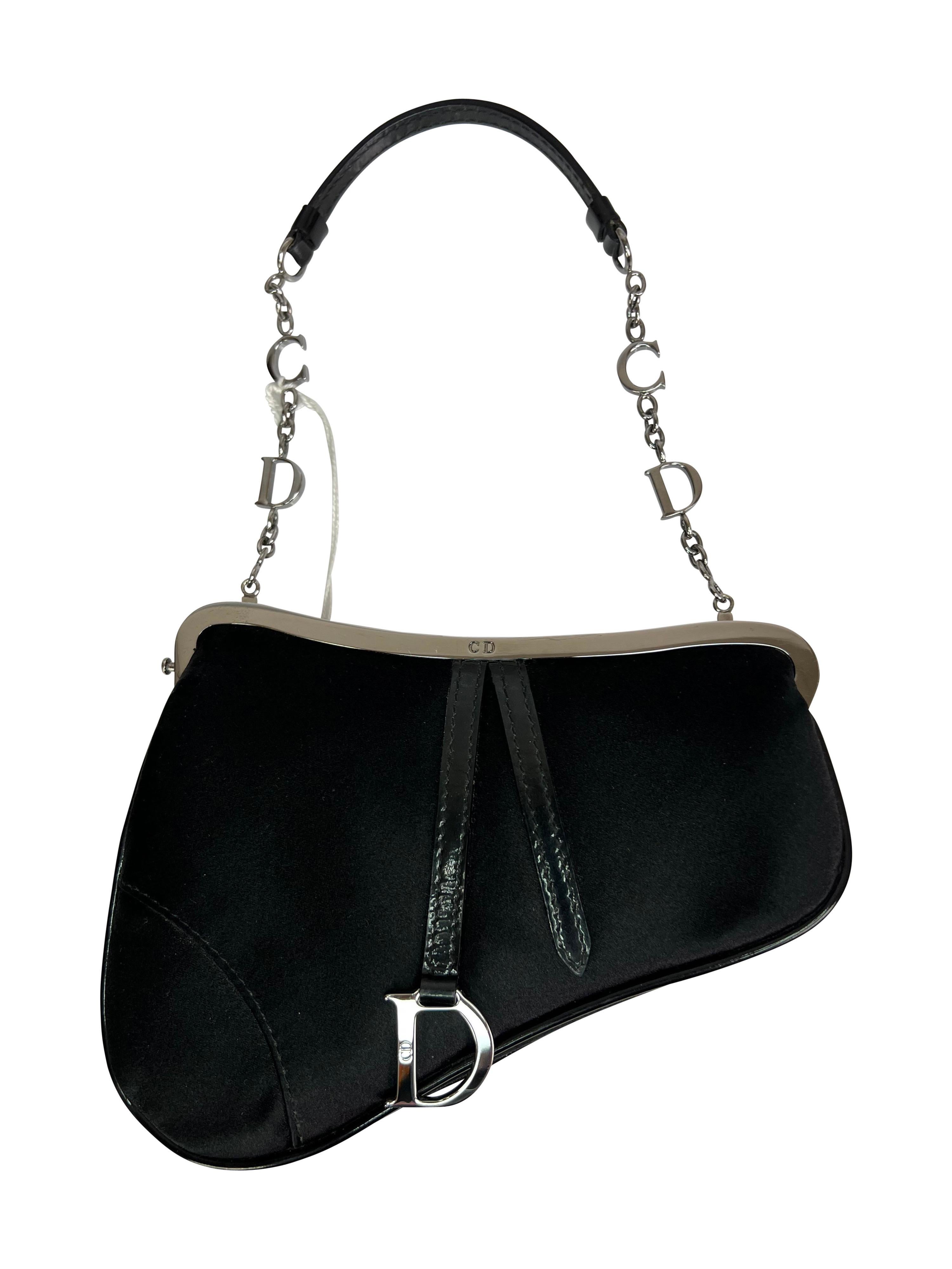 Black Dior 2000s Micro Silk Saddle Bag