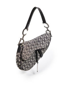 Dior 2002 Black Monogram Oblique Saddle Bag
