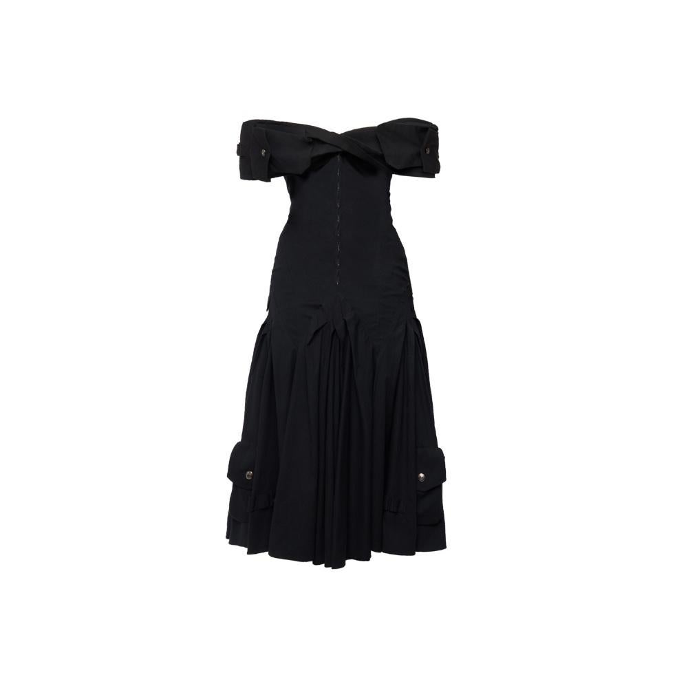 Black Dior 2003 Cargo Dress by John Galliano For Sale